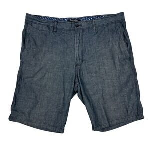 Banana‎ Republic Shorts Mens Size 35 Aiden Chambray Blue Cotton Chino Casual